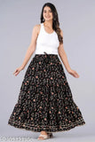 Printed rayon skirt, GOTA WORK style, vibrant pattern, women's fashion, available in multiple sizes