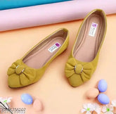 Velvet ballerina sandals for women party wear - Bellie Shoe in solid pattern, slip-on style, sizes IND-4 to IND-8 from India