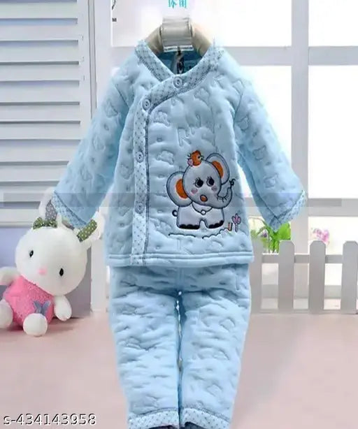 Bright, fun filled cartoons fleece sweatshirt/t-shirt & pajama set for boys/girls, long sleeves - Indian origin