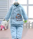 Bright, fun filled cartoons fleece sweatshirt/t-shirt & pajama set for boys/girls, long sleeves - Indian origin