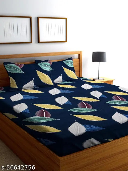 King-size polycotton ST GLACE double bed comforter set with 2 pillow covers, Indian-made