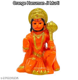 Small orange Hindu deity statue, Hanuman Balaji Bajrang Bali Sankat Mochak figure, 3 inches size for car or home decor, Ajmertoysandgiftpoint