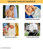 Organic cotton muslin swaddle set (2pcs) - versatile and breathable for new born baby, made in India