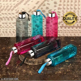 Beige square shape plastic water bottles (6 pcs x 1000ml), ideal for fridge, gym, school, office, and home use