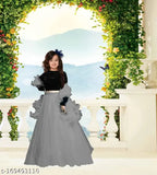 Kids cute velvet lehenga choli with ruffle net dupatta, semi-stitched, 12-13 years (33 in), 1.7 m length