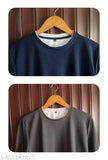 Gray & Navy Blue Men's Full Sleeve Baggy Cotton T-Shirts (Combo Pack of 2) - Versatile comfort for everyday wear, India origin