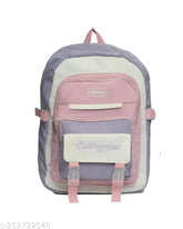 Polyester colorblocked unisex backpack for school, college. Organized compartments, ideal for day trips, travel essentials