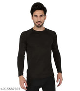 High compression men's gym full sleeves T-shirt, breathable polyester & spandex blend, ideal for bodybuilding workouts