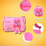 Pink canvas Helo kitty sling bag, soft plush material, animal pattern for girls/boys toys, suitable for ages 2-6 years old
