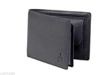 Black genuine leather men's wallet by Shubham, 2 compartments, contemporary design, long-lasting, hand-stitched