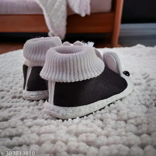 Multicolor cotton and EVA unisex baby booties, size 0-9 months, lace-up fastening