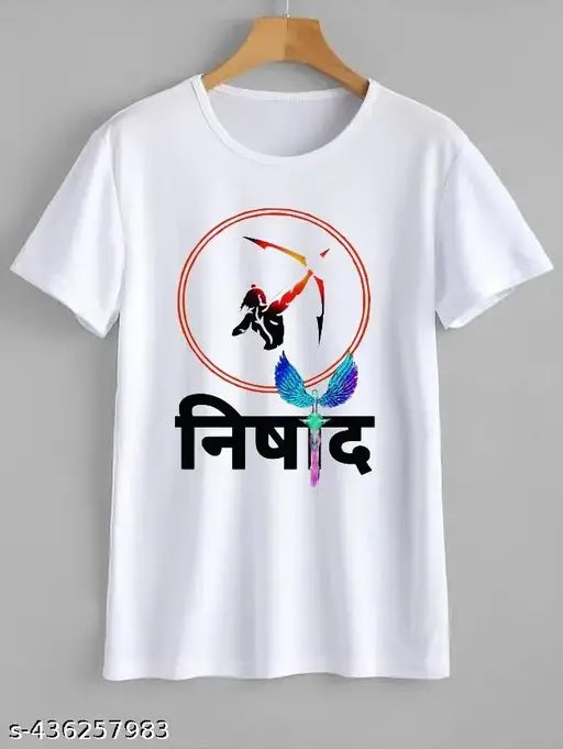 Polycotton Nishad logo printed short sleeves t-shirt, India origin