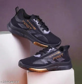 Black EVA school running shoes for kids, ideal for boys and girls. Lace-up design with comfort insole