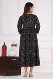 Rayon Anarkali printed party kurti with three-quarter sleeves, vibrant design for women's fashion