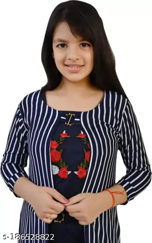 Cotton blend printed net frocks dress for girls aged 8-13 years, trendy and stylish fashionable clothing from India