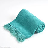 AAKIRANLY soft plush chenille throw blanket, 100% cotton, warm and cozy, single layer, 50x60 inches on couch or chair
