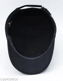 Black cotton baseball cap with embroidered red star pattern, machine washable, relaxed fit for adults, made in India