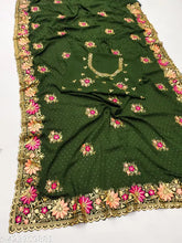 Heavy party Zamato saree with embroidered Georgette blouse, Indian traditional wear for women