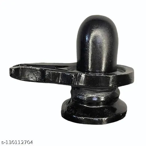 Black Marble Shivling & Nandi Statue - Traditional Home Temple Decor, 14cm x 10cm x 8cm, Handcrafted, Waterproof