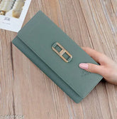 Black faux leather ALSU women's clutch wallet, 4 card slots & phone pocket, elegant design for various occasions