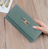 Black faux leather ALSU women's clutch wallet, 4 card slots & phone pocket, elegant design for various occasions