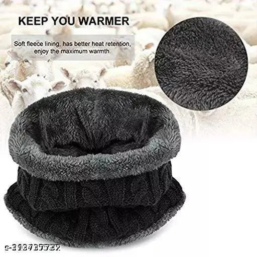 Woolen fur knit winter cap (PACK OF 1), warm and soft women's balaclava for cold weather, made in India