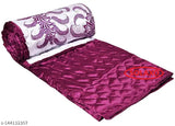 Purple polysatin net Jaipuri silk hand block printed designer Rajai comforter, warm, cosy, and lightweight for everyday use