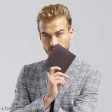 Genuine leather, 2-compartment wallet & pen combo for men. Elegant Lee-on black design with RFID protection. India origin