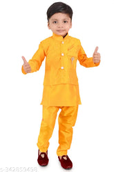 Art Silk kids kurta pajama set, Indian clothing for toddlers aged 6-12 months to 3 years