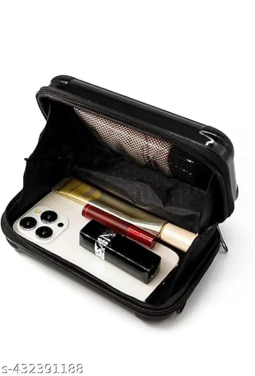 PVC sling bag, waterproof case with detachable strap. Forever Young crossbody & mini suitcase for women and girls. Multi-pattern design." (125 characters)