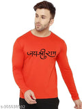 Printed polyester long sleeve t-shirt with Jai Shree Ram design, premium quality for men, India origin