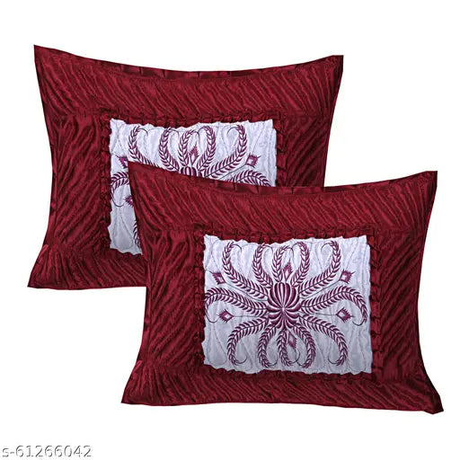 Luxurious maroon satin bedding set, opulent Bliss VIP Collection from Jaipur Rajwada, 200 thread count, queen size with 2 pillow covers