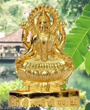 Brass Diwali Laxmi Mata idol, 7x11x1.5 inches, India-made