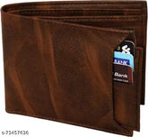 Classic World Solid PU Leather Wallet - Faux leather, 2 compartments, free size (11cm x 9cm), perfect for daily use