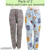 Multi-color cotton blend maxi length pyjama set for women and girls, casual lounge wear in Indian design