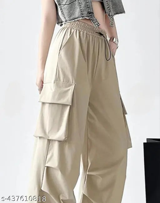 Solid polyester new trendy trousers for women, available in sizes S-XXXL. Made in India