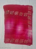 Embellished Matka silk georgette saree with diamond work, free size, party wear, India origin