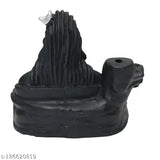 Handcrafted poly resin Lord Shiva Smoke Backflow Showpiece with reversed smoke waterfall effect, ideal for incense holders or gifting. Made in India