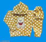 White printed polycotton winter hoodie for kids (1-4 years), India