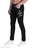 Black cotton blend printed denim jeans, stylish and perfect fit for any occasion, dyed/washed design