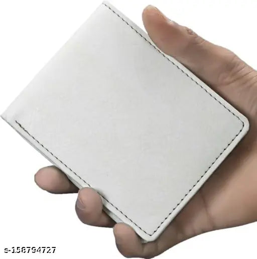 Faux leather/leatherette Sonrisa Stylish bi-fold wallet, 2 compartments & coin pocket. Solid pattern, free size (11x9 cm). Handy accessory for men's daily use, ideal gift from India