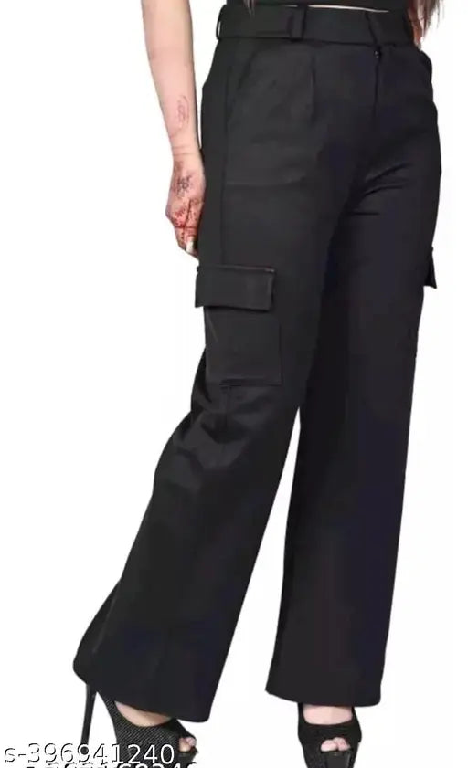 Cotton blend bell bottom trousers by Dwell Fashion, self-design net pattern, available in sizes 26, 28, 30, 32 (waist 26-32, length 36in)