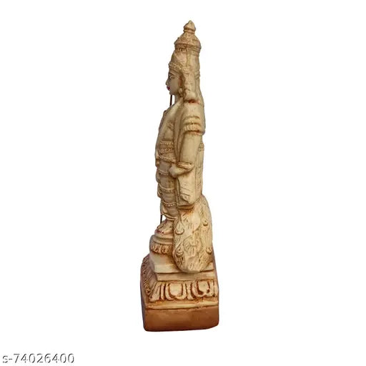 Multicolor polymarble Murugan idol, detailed statue for home decor or gifts (26cm X 11cm X 7cm)