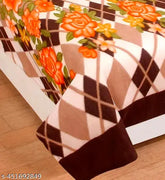 Elegant fleece floral blanket, free size (86x56in), India-made