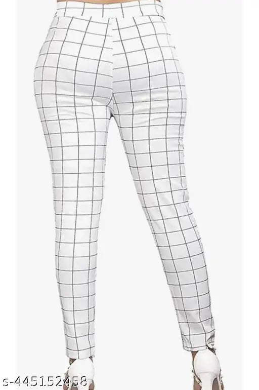 Checked lycra jeggings pack of 2, stylish women's fashion from India