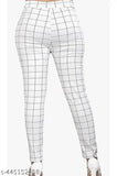 Checked lycra jeggings pack of 2, stylish women's fashion from India