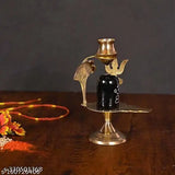 Brass black Shiva Lingam for pooja, 7cm x 10cm x 5cm, Sanskari, daily puja for success and harmony