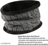 Grey woolen cap set of 2 (balaclava with neck muffler/neckwarmer), ideal for winter outdoor activities in India