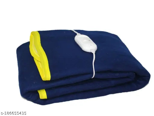 Navy Blue fleece electric blanket (180 thread count, 30x60 inches) from Lervs Collection for heavy winter use