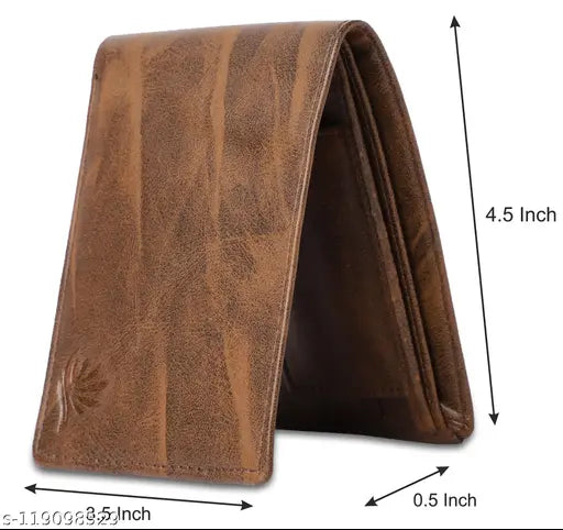 Faux leather men's wallet, fashionable trendy design, 2 compartments, solid net, free size (6x6cm)